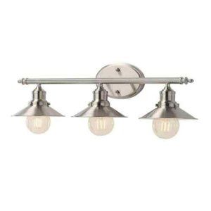 Home Decorators Glenhurst 25 in. 3-Light Brushed Nickel Bathroom Vanity Light